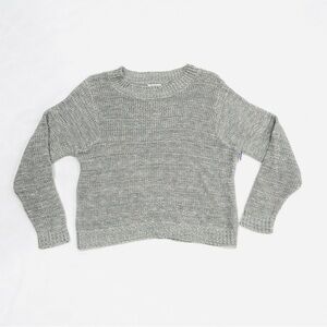 SUSINA Grey Heathered Knit Pullover Sweater